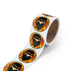 Fiery Skull Sticker Rolls, Custom Labels for Crafts, Party Favors, Scrapbooking, Branding, Halloween Decor