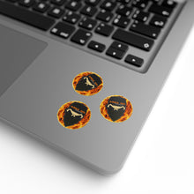 Load image into Gallery viewer, Fiery Skull Sticker Rolls, Custom Labels for Crafts, Party Favors, Scrapbooking, Branding, Halloween Decor