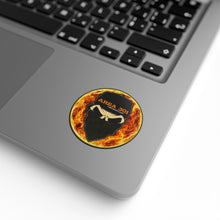 Load image into Gallery viewer, Fiery Skull Sticker Rolls, Custom Labels for Crafts, Party Favors, Scrapbooking, Branding, Halloween Decor