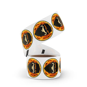 Fiery Skull Sticker Rolls, Custom Labels for Crafts, Party Favors, Scrapbooking, Branding, Halloween Decor