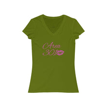 Load image into Gallery viewer, Area 301 Kiss - Women&#39;s Jersey Short Sleeve V-Neck Tee