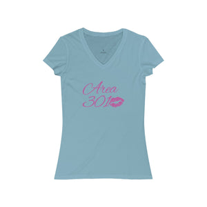 Area 301 Kiss - Women's Jersey Short Sleeve V-Neck Tee