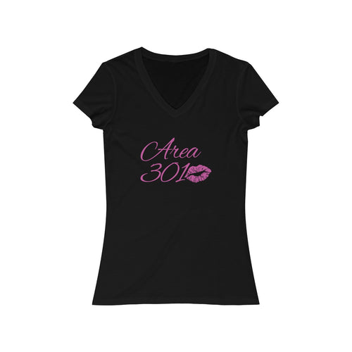 Area 301 Kiss - Women's Jersey Short Sleeve V-Neck Tee