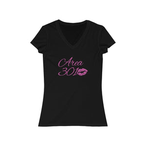 Area 301 Kiss - Women's Jersey Short Sleeve V-Neck Tee